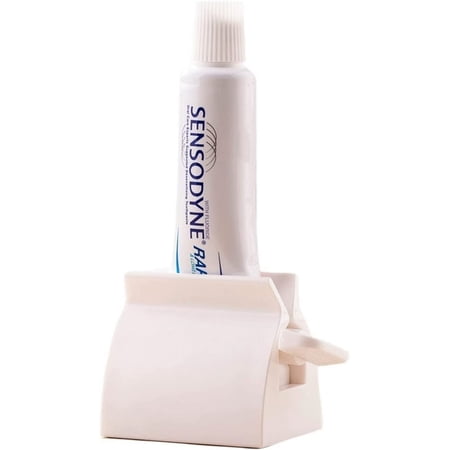 Tube Toothpaste Squeezer,Toothpaste Seat Holder Stand for Bathroom Accessories (S-White)