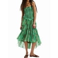 thumbnail image 1 of Tube Top Dress for Women Summer Solid Strapless Dresses, Off the Shoudle Ruffle Beach Dress Green M, 1 of 5