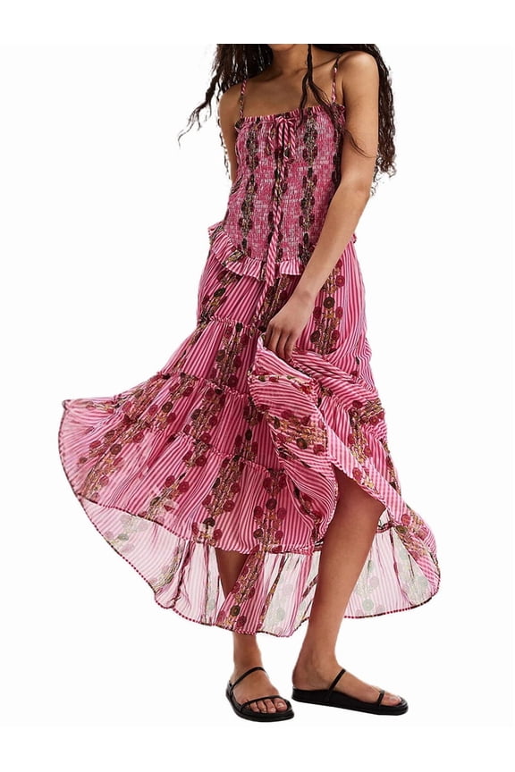 Tube Top Dress for Women Summer Solid Strapless Dresses, Off the Shoudle Ruffle Beach Dress Red L