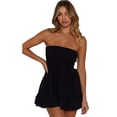 thumbnail image 1 of Tube Top Dress for Women Summer Solid Strapless Mini Dresses, Off The Shoudle Ruffle Beach Dress, 1 of 7