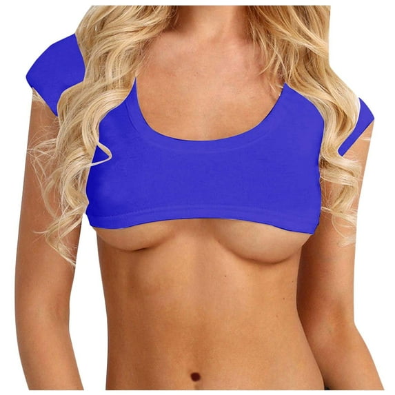 Tube Top Women'S Fashion Casual Solid Color Sexy Sleeveless Bra And Fun Tube Top,Blue Women'S Blended Vest S