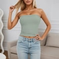 thumbnail image 1 of Tube Tops Women'S Tube Top Sleeveless Stretchy Camisole Removable Padding Strapless Shirt For Layering And Outerwear Green XS, 1 of 6