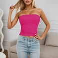 thumbnail image 1 of Tube Tops Women'S Tube Top Sleeveless Stretchy Camisole Removable Padding Strapless Shirt For Layering And Outerwear Hot Pink M, 1 of 6
