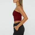 thumbnail image 1 of Tube Tops Womens Bandeau Summer Casual Crop Top Going Out Strapless Tank Basic Short Shirt Wine M, 1 of 7