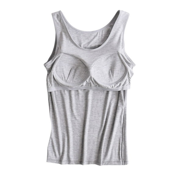 Tube Tops for Women with Built in Bra Women's Organic Cotton Camisole Tank Top with Built-in Shelf Bra