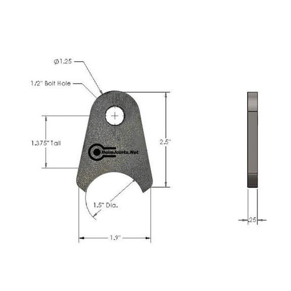 Tube mount shock tab 1.5" Pair