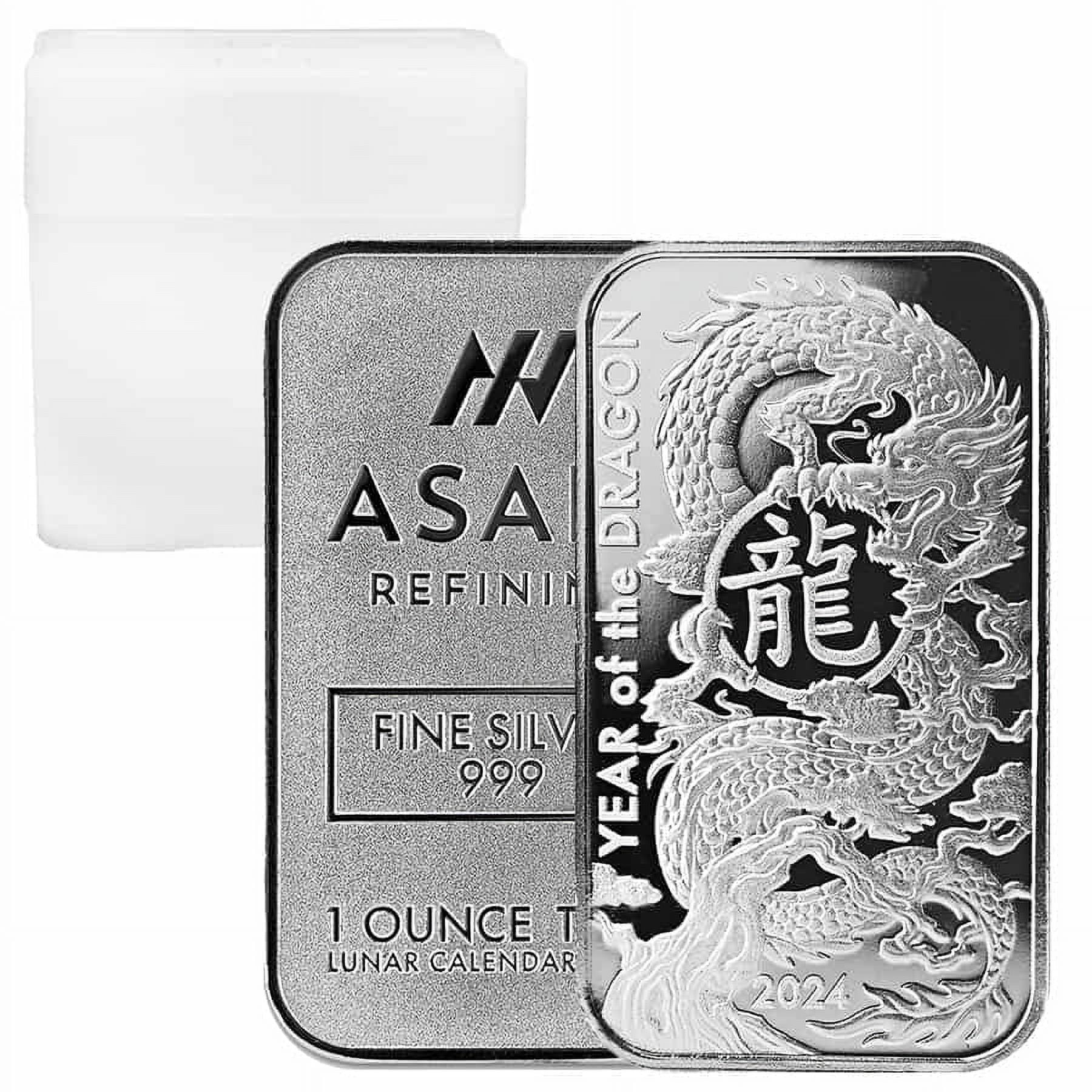 ASAHI INDUSTRY Tube of 20 - 2024 1 oz Asahi Lunar Dragon Silver Bar .999 Fine