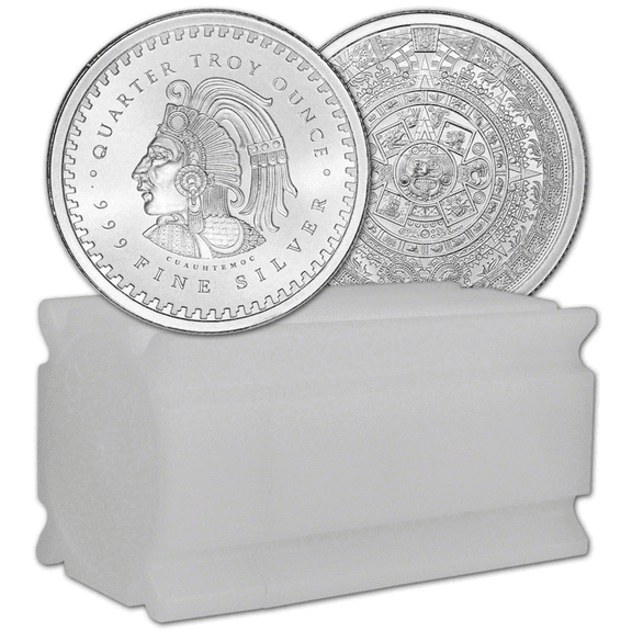 (Tube of 20) GSM Aztec Mayan Calendar 5 oz (20 x 1/4 oz) Silver Round