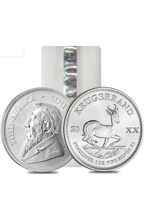 Tube of 25 1 oz South African Silver Krugerrand coin .999 (Random Years)