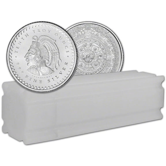 (Tube of 50) Golden State Mint Aztec Mayan Calendar 1/10 oz (Total 5 oz) Silver Round