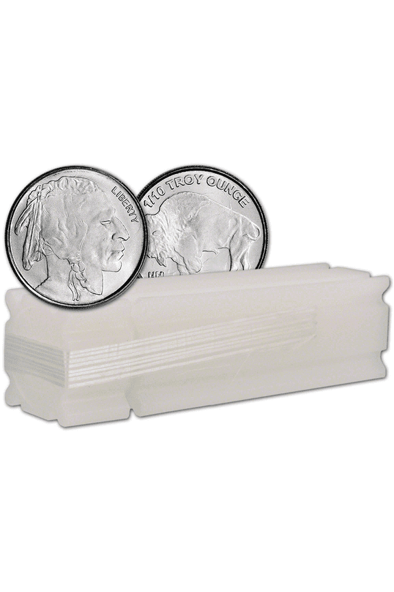 (Tube of 50) Golden State Mint Buffalo 1/10 oz Silver Rounds 5 oz Total Circulated