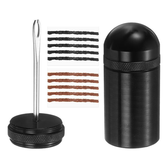 Tubeless Bicycle Tire Repair Kit Bike Patch Tool Fix Puncture Flat with Plug Tool and Plugs for MTB Road Bicycle Tires, Black