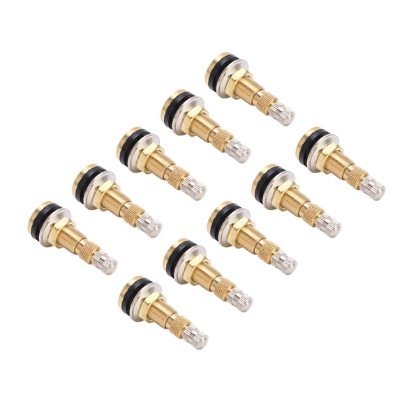 Tubeless Tire Valve Stem Brass Air Liquid Tire Valve Stem 1 7/8in / 4.76 cm TR618A for Tractor 0.625in / 1.59 cm Valve Hole 10-Pack