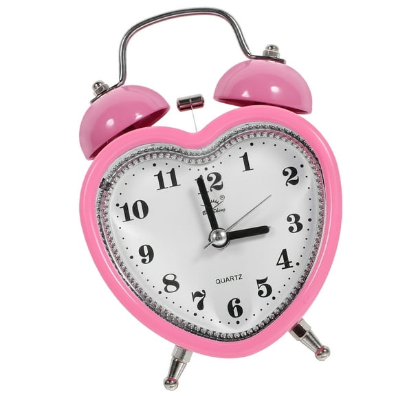 GOOHOCHY Pink PVC Alarm Clock with Super Loud Ringing and Nightlight for Timekeeping Silent No Ticking 6.5