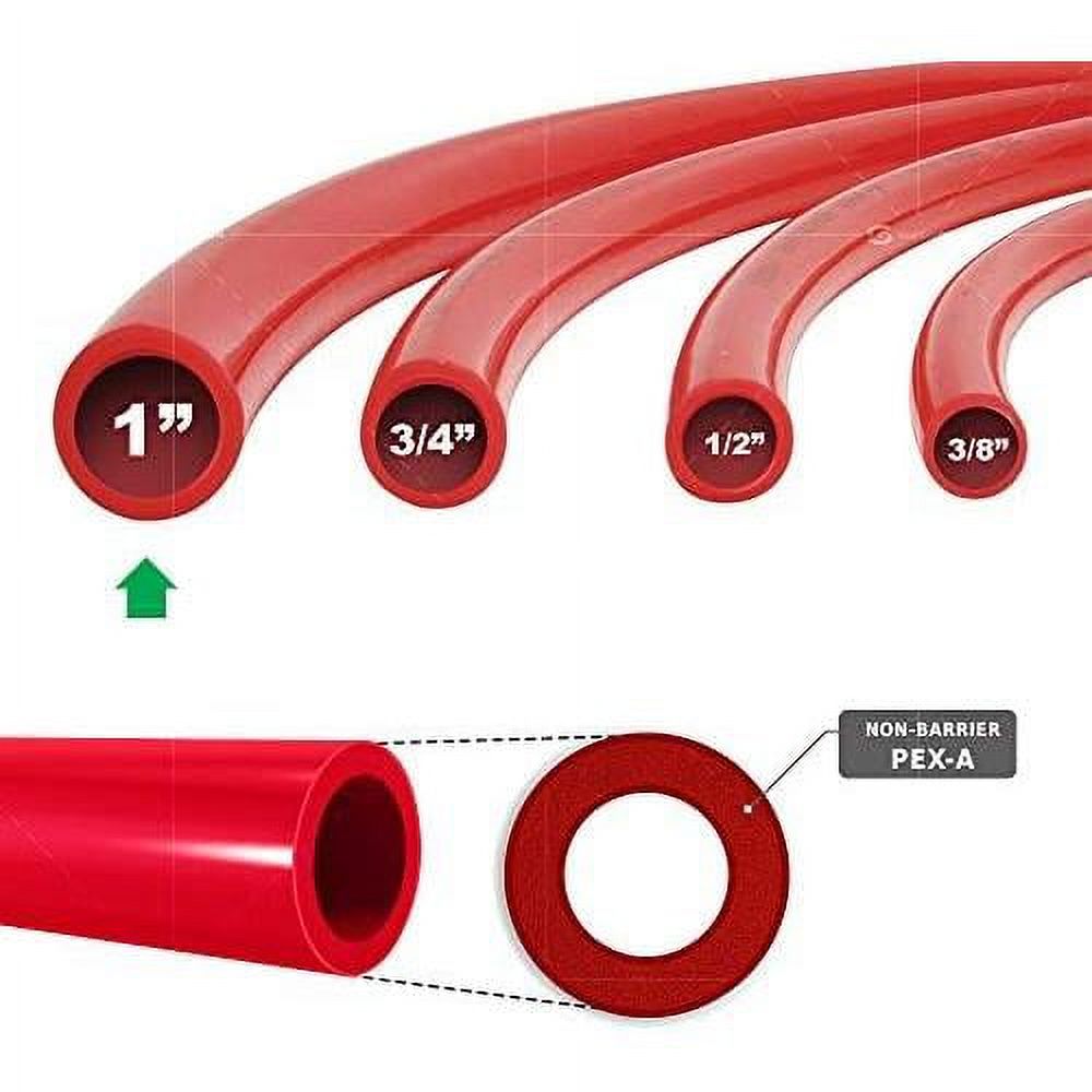 Tubing 1 Inch X 100 Ft Pex Tube Coil, NonBarrier Pex Pipe For Potable