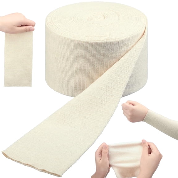 Tubing Compression Bandage 1 Pc,Tube Sleeve Bandage for Cast Plaster,Elasticated Tubular Support Bandage,Cotton Elastic Support Bandages,Tubular Stocking for Arm&Leg (Beige)