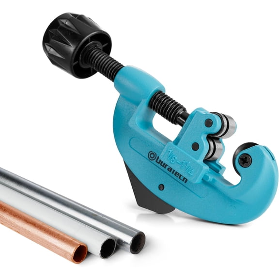 Tubing Cutter 1/8"-1-1/4", Copper, Aluminum, Brass and Plastic Tubing Quick-Acting Cutter, With Replacement Wheel and Reamer