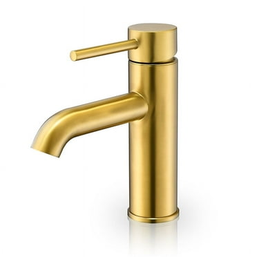 Tubize Single Hole Single-Handle Bathroom Faucet in Brushed Gold