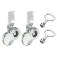 thumbnail image 1 of Tubular Cam Lock 5/7" Cylinder Length Zinc Alloy Triangle Cabinet Lock with Waterproof Cover & Keys Silver 2 Pack, 1 of 7