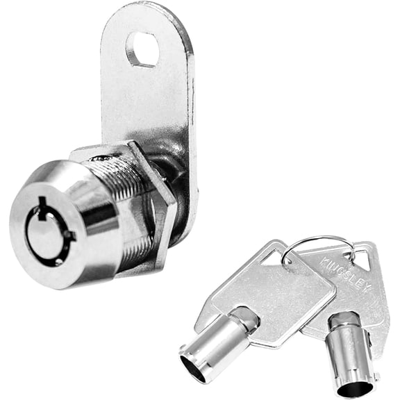 Tubular Cam Lock - 5/8" Cylinder, Chrome Finish, Keyed Alike, RV, Cabinet, ATM, Vending & Tool Box Lock