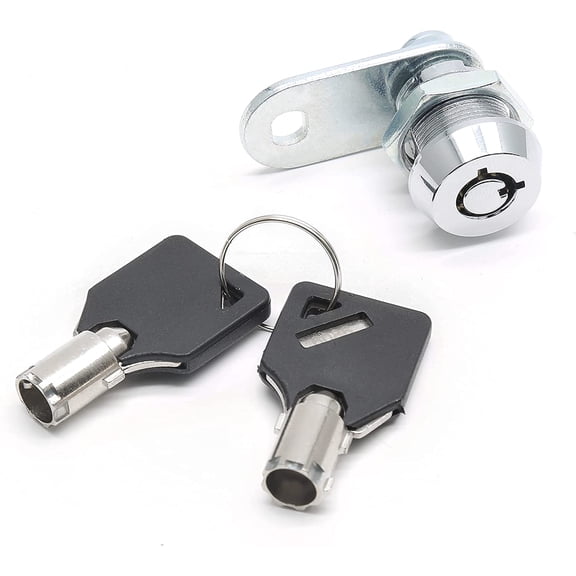 Tubular Cam Lock with 5/8 Inch Cylinder & Straight Cam, Cabinet Cam Locks Keyed Alike Drawer Lock, Mailbox Locks for Files RV Camper Door Tool Box, Chrome Finish