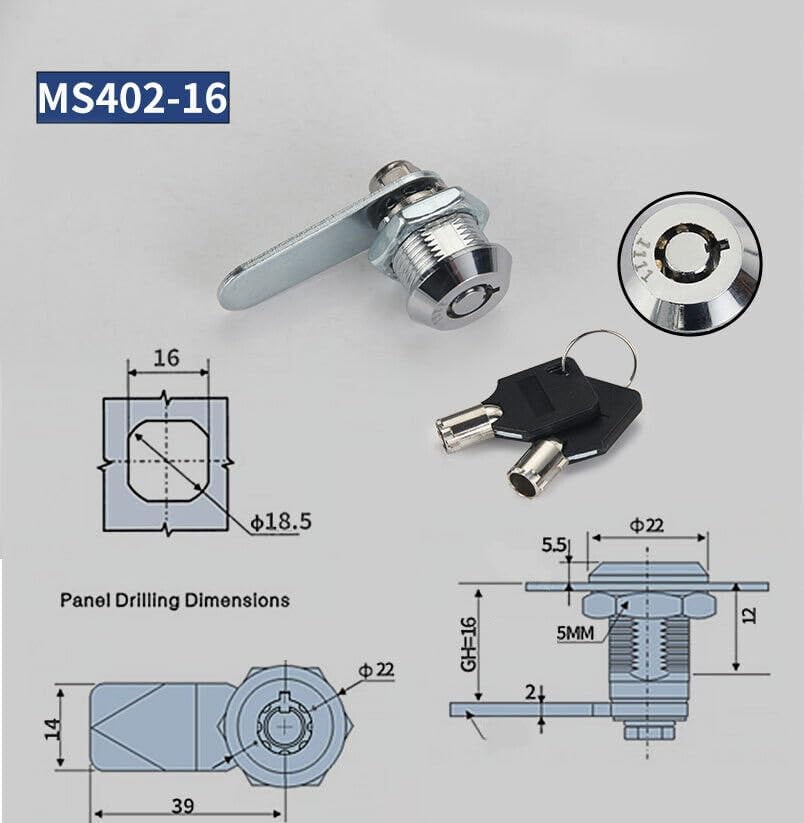Tubular Cam Lock With Keys, 1" Keyed Alike Tubular Cam Locks, Zinc