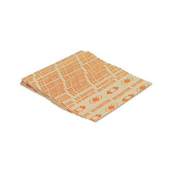 Tubular Coin Wrappers Quarters, 10, Pop-Open Wrappers, 1000/Pack