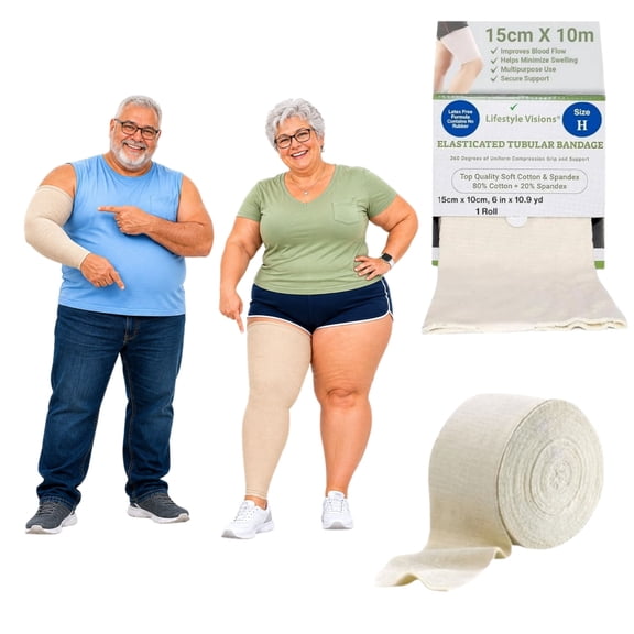 XL Plus Size Tubular Compression Bandage for Swollen Legs & Arms Lymphedema & Edema, Cut-to-Fit, Latex-Free, Washable | Lifestyle Visions