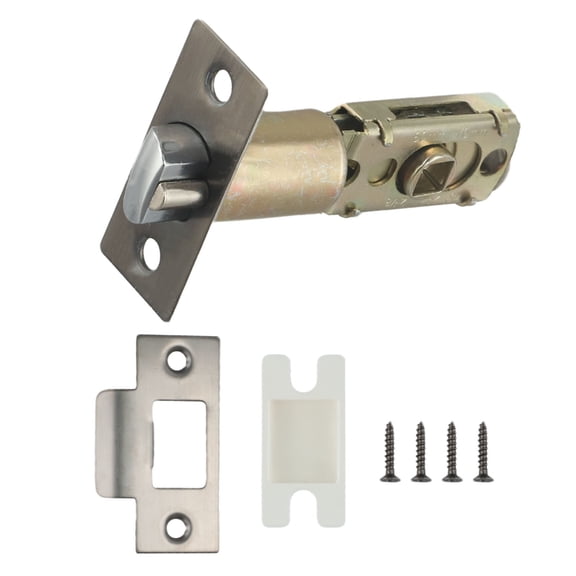 Tubular Mortice Latch for Interior Doors, 2-3/8" or 2-3/4" Backset, Fire Rated Zinc Alloy Door Latch with Smooth Operation, Easy Install Hardware for Room Security, Black Silver Gold Finish(gray-ET)