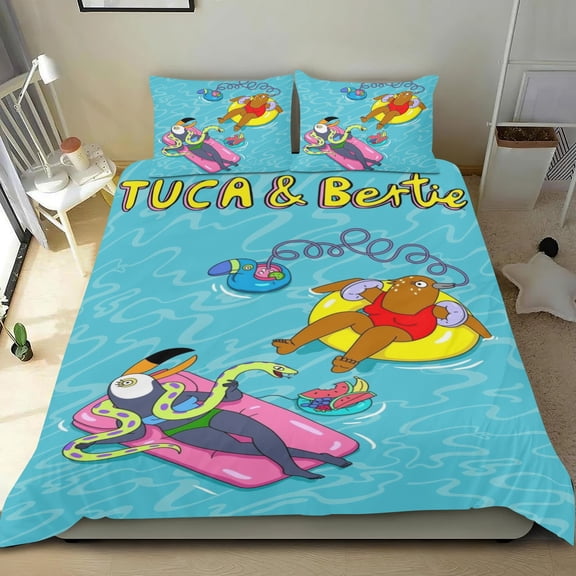 Tuca Bertie Themed Bed Sheet Set Three Piece Set 53x79 In ches Comfortable And Skin Friendly Unique Design Creating A Star Studded Night Home Gifts For Family Friends fans