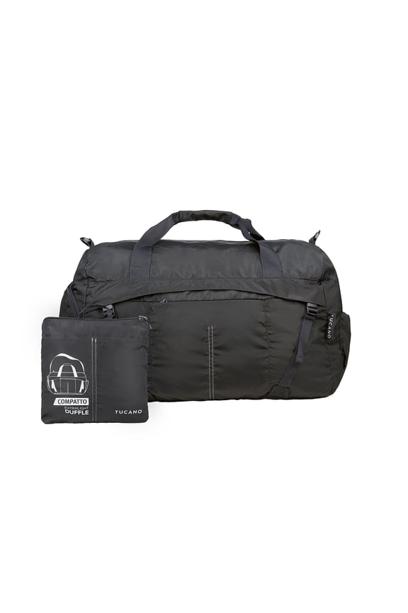 COMPATTO Useful both on the road and in the city, the Compatto folding duffle made of nylon Black