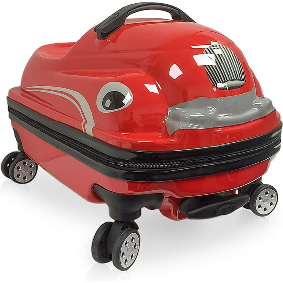 Tucci Kids Dashmobile 20" Red Hard-Shell Suitcase Ride on Type Luggage