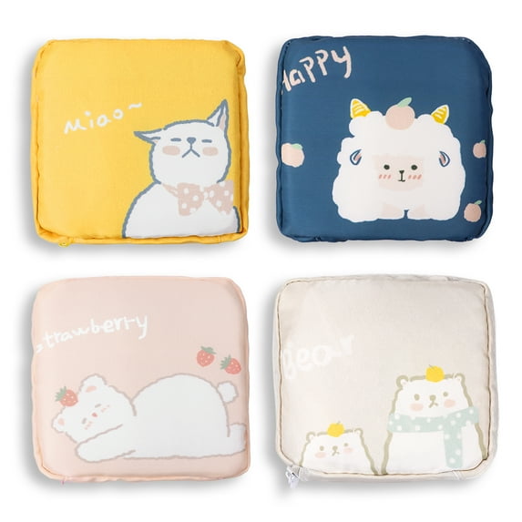 Tuciyke Sanitary Napkin Storage Bag Pack of 4,Reusable Menstrual Cup Pouch 4.7*4.7 inches Portable Sanitary Napkin Storage Pouch with Zipper Teen Feminine Products Bag for Girls,Women,Ladies(Sheep)