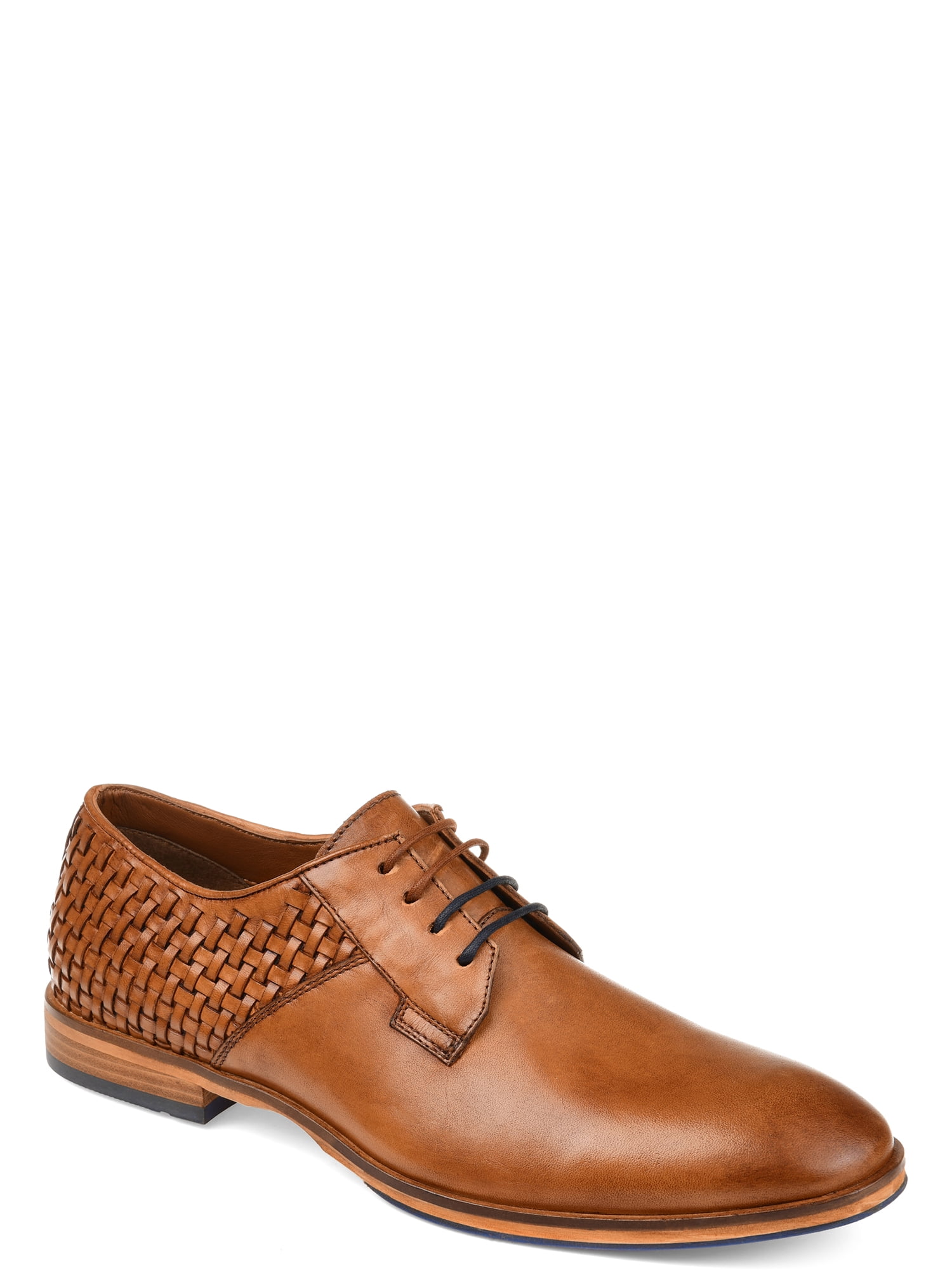 Tuck & Von men's Genuine Leather Woven Derby Shoe - Lace-up - Walmart.com