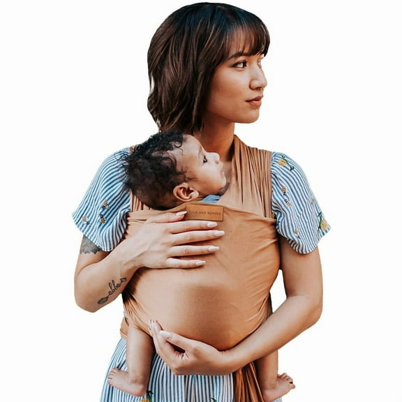 Tuck and Bundle Baby Wrap - Lightweight Baby Carrier - Sandstone - Best Baby Wrap for Newborns 0-15 Months - Comfortable, Simple, and Hands-Free Babywearing Wraps Made of 100% Micromodal