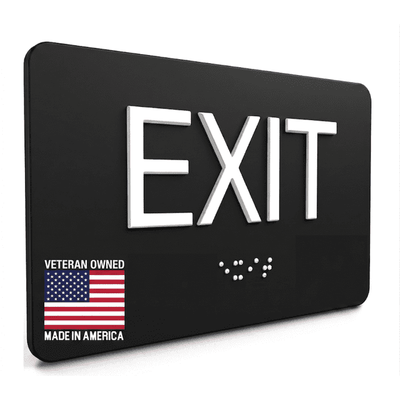 TuckPoint Tactile Sign 3x6 ADA Compliant Tactile Exit Sign with Raised Braille