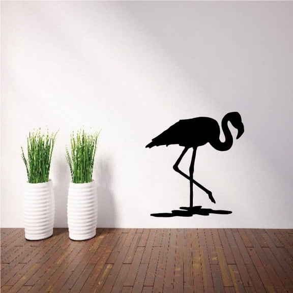 Tucked Head Flamingo Decal - 36 Inches