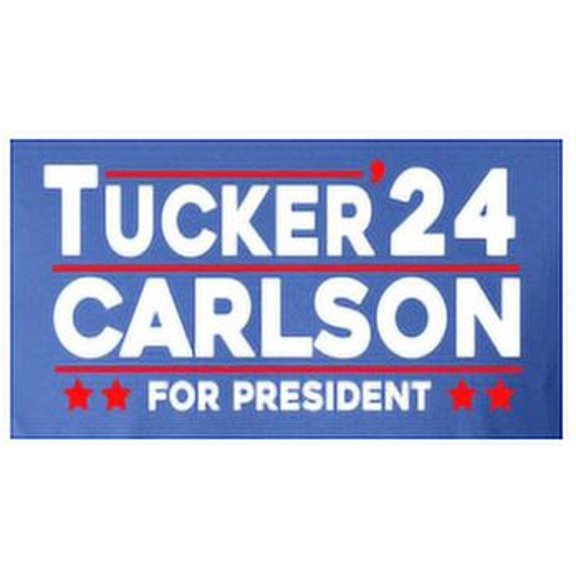 Tucker Carlson for President 24 Blue 3'X5' Flag ROUGH TEX Banner