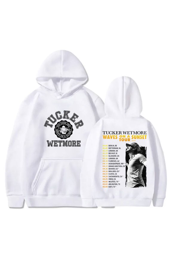 Tucker Wetmore Waves On A Sunset 2025 Tour Merch Hoodies Unisex Fashion Long Sleeve Pullovers