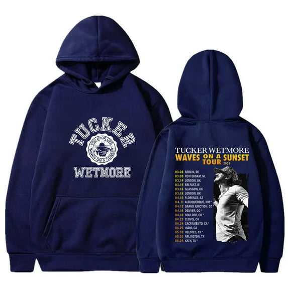 Tucker Wetmore Waves On A Sunset 2025 Tour Merch Hoodies Unisex Fashion Long Sleeve Pullovers