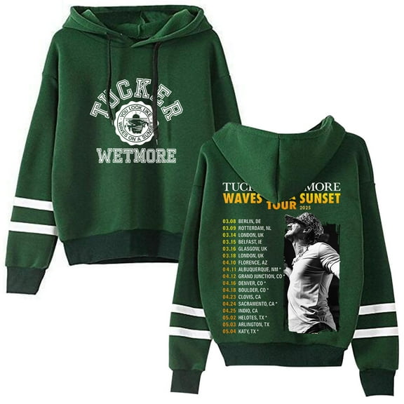 Tucker Wetmore Waves On A Sunset 2025 Tour Merch Pocketless Parallel Bars Sleeve Streetwear