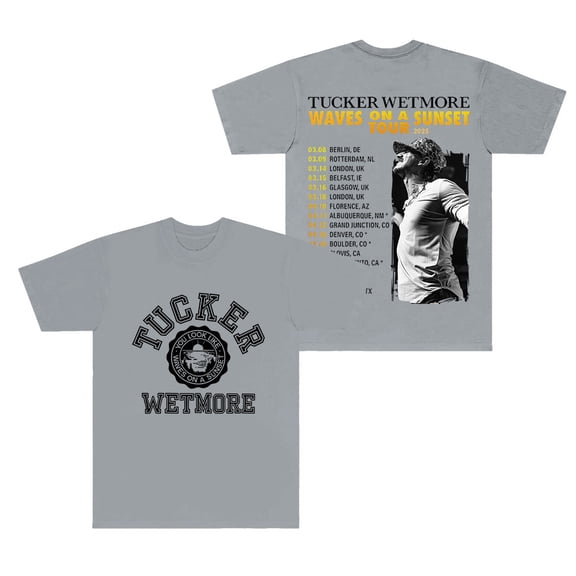 Tucker Wetmore Waves On A Sunset 2025 Tour T-Shirts Summer Unisex Fashion Short Sleeve Tee