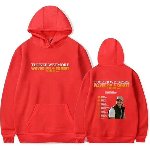 Tucker Wetmore Waves On A Sunset Tour 2025 Merch Hoodie Pockets Drawstring Unisex Hooded Sweatshirt Fashion Clothing