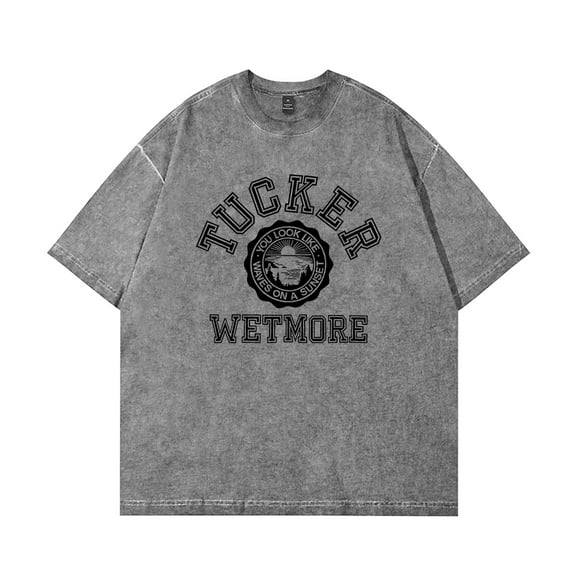 Tucker Wetmore Waves Washed Cotton Tee Women Men Crewneck Short Sleeve T-shirt