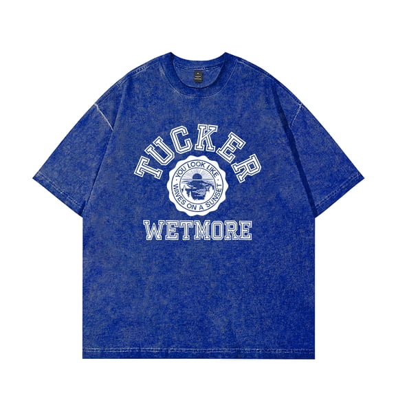 Tucker Wetmore Waves Washed Cotton Tee Women Men Crewneck Short Sleeve T-shirt