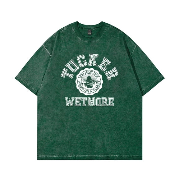 Tucker Wetmore Waves Washed Cotton Tee Women Men Crewneck Short Sleeve T-shirt