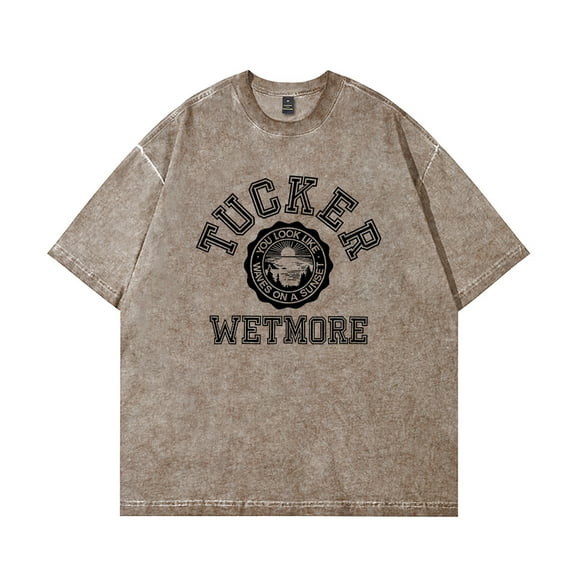 Tucker Wetmore Waves Washed Cotton Tee Women Men Crewneck Short Sleeve T-shirt