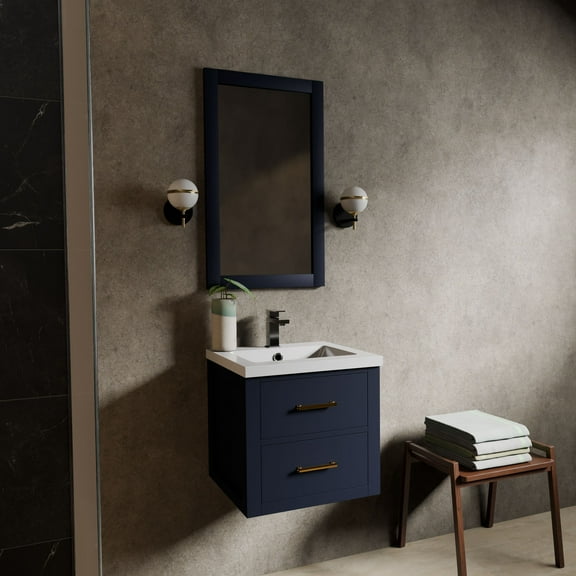Tuckerton 20 in W x 18 in D Blue Single Bath Vanity, Acrylic Top and 18 in Mirror