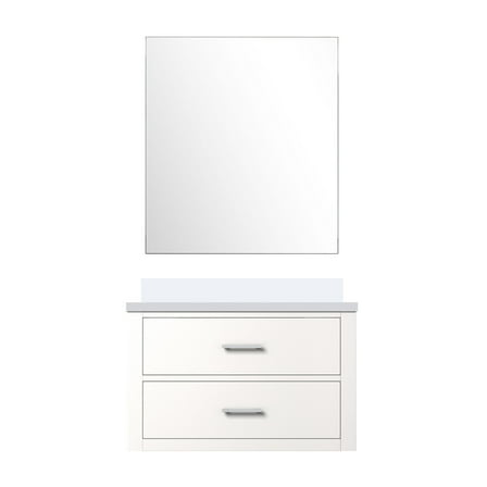 Tuckerton 30 in W x 22 in D White Single Bath Vanity, White Quartz Top and 28 in Mirror