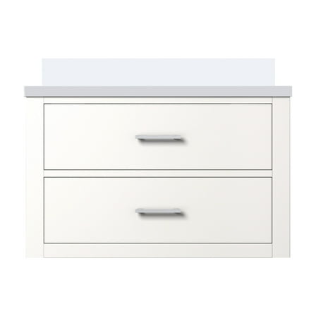 Tuckerton 30 in W x 22 in D White Single Bath Vanity and White Quartz Top